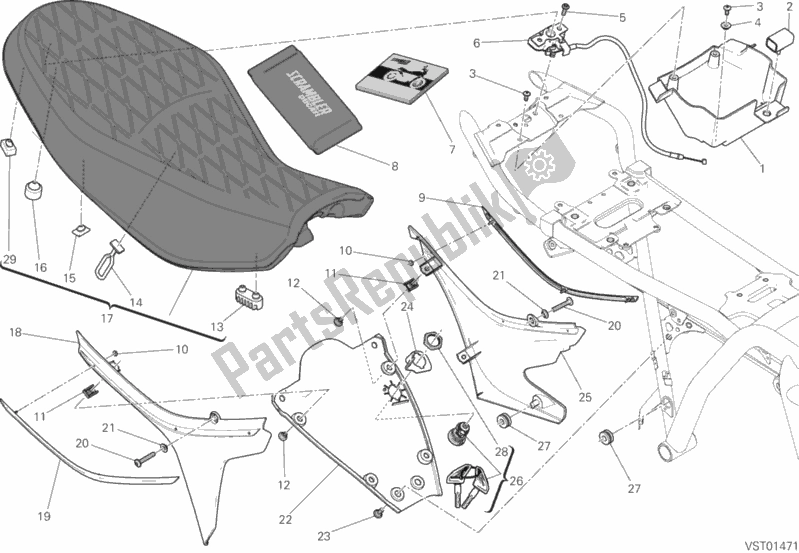 Tutte le parti per il Posto A Sedere del Ducati Scrambler Classic Thailand USA 803 2017
